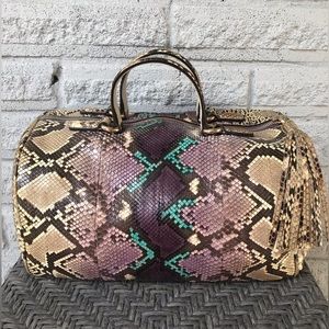 Gucci Soho Boston Bag Snakeskin Purple/Turquoise